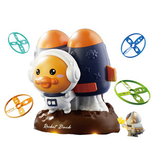 Lindo pato espacio <span class=keywords><strong>lanzadores</strong></span> gemelos juego de captura Flying Spinner juguete disco lanzacohetes para regalo de chico - Product Image 1