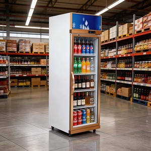 Réfrigérateur vertical de présentation pour boissons de magasin de proximité, avec porte vitrée, sans givre, à refroidissement direct par ventilateur, pour bières et boissons - Product Image 1