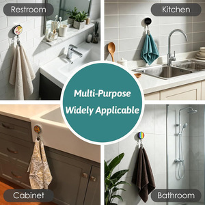4cm Printed Pattern Retractable Steel Wire Rope Kitchen Towel Hook <b>Clip</b> (No Drill Required) - Product Image 4