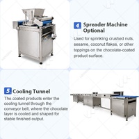 Machine automatique de fabrication de mini-enrobeuses de beignets, pour le recouvrement de chocolat et de fruits secs