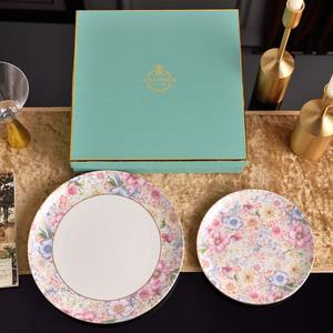 Assiettes en céramique minimalistes britanniques européennes de 8 et 10 pouces, vaisselle occidentale pour restaurant, banquet, mariage, présentation alimentaire, fêtes - Product Image 1