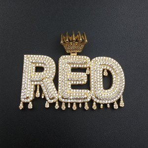 Collane da Uomo <span class=keywords><strong>con</strong></span> Ciondoli a Catena Placcati Oro e <span class=keywords><strong>Argento</strong></span>, Stile Hip Hop, <span class=keywords><strong>con</strong></span> Zirconi, Personalizzabili <span class=keywords><strong>con</strong></span> Lettere a Bolla, Nomi e Alfabeti, Effetto Iced Out - Product Image 4