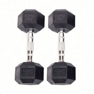 Black Iron Rubber Coated Hexagonal <b>Dumbbells</b> Adjustable Weight 5-115lb Set Prevent Rolling Slipping Unisex Home Gym Use USA - Product Image 1