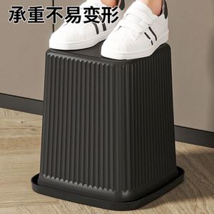Cubo de Basura para el Hogar, Hotel, Baño - Gran Capacidad, Tapa de Presión, Cesto para Papel, Cubo de Almacenamiento Cuadrado de Plástico - Product Image 3