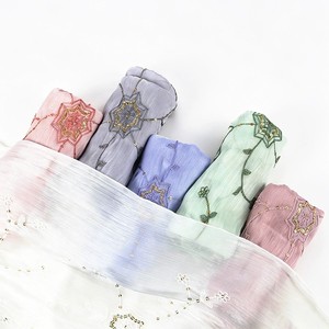 ผ้าคลุมฮิญาบยาวแบบใหม่ ผ้าซาตินเครปสีพื้น กันลื่น พร้อมปักเลื่อม ผ้าคลุมฮิญาบผ้าฝ้ายสำหรับผู้หญิง - Product Image 6
