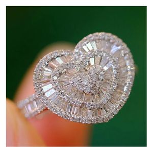 Anillo de Diamantes de Oro Real de 18K Xinfly de 0.95ct con Forma de Corazón, Joyería Fina para Mujer, Regalo de Moda para Compromiso, Boda y Fiesta - Product Image 1