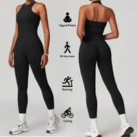 Ensemble de vêtements de sport pour femmes, de haute qualité, OEM, pour la salle de sport, ensembles de fitness, vêtements de sport, tenue de yoga, vêtements de sport à haute élasticité