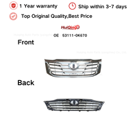 Vente en gros de couvre-pare-chocs avant chromé avec grille centrale supérieure pour Toyota Hilux 2012-2016, grilles de voiture