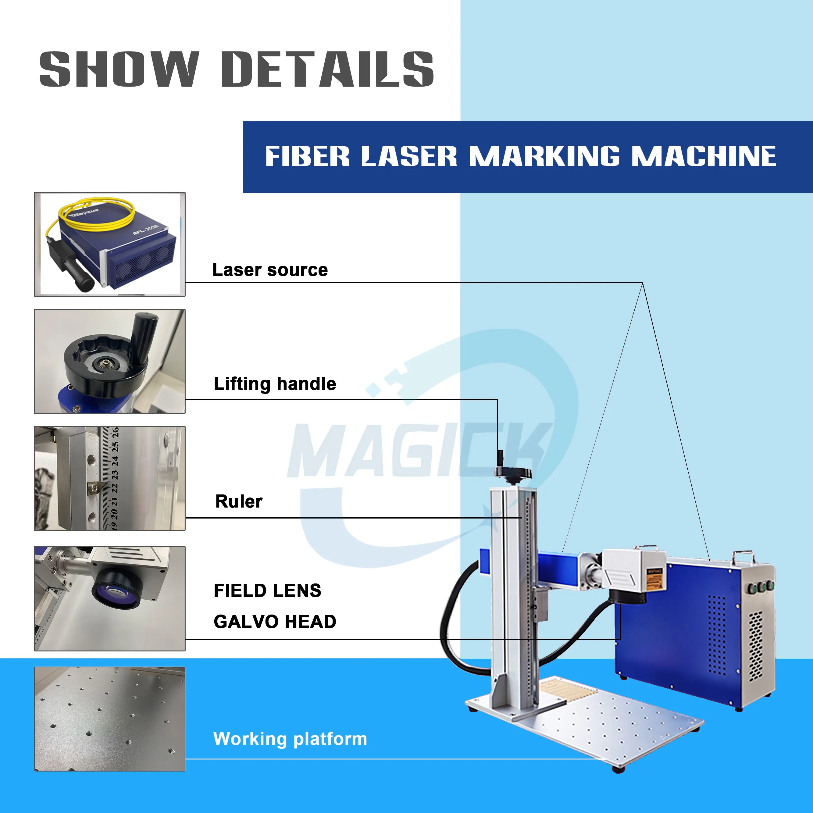 Fabriek Directe Prijs Split 20W 30W 50W Lasergravure Of Markering Machine Mini Machine Draagbaar
