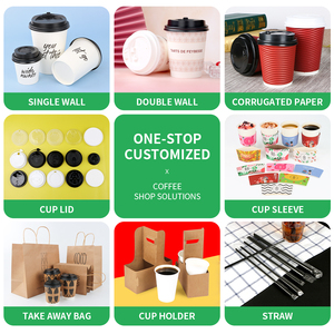 แก้วกาแฟกระดาษพรีเมียม ฉนวนกันความร้อน สีดำ ผนังสองชั้น รีไซเคิลได้ สำหรับกาแฟร้อน ชา ใช้แล้วทิ้ง พร้อมฝาปิด - Product Image 5