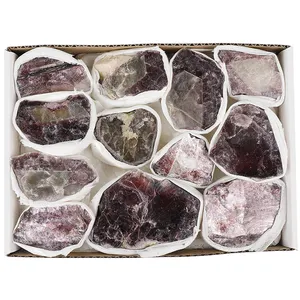 Wholesale Box Packing Natural Raw Minerals Rough Purple Mica Point