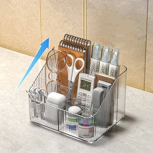 Boîte de rangement cosmétique en plastique Transparent cloison rectangulaire boîte de rangement et d'organisation de bureau produits support de stockage - Product Image 4