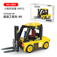Bloque coche 2889 Citycar Supercar carretilla elevadora piezas pequeñas MOC ladrillos modelo ensamblar bloques de construcción colección de plástico juguete Juguete
