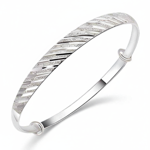 กำไลข้อมือเงินสเตอร์ลิงแบบ Kada สำหรับทุกเพศ ทำด้วยมือ ลวดลายเงินอินเดีย สำหรับสวมใส่ทุกวัน เครื่องประดับแบบดั้งเดิม - Product Image 1