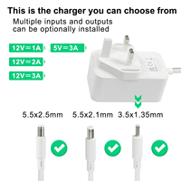 Adaptateur d'alimentation AC/DC 12V 3A 36W, convertisseur transformateur 100V-240V AC vers 12 Volt 3 Ampères, pilote LED avec prise USB Type C