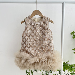 <span class=keywords><strong>Abito</strong></span> con Gilet <span class=keywords><strong>Rosso</strong></span> Paillettato per Bambine Stile Principessa Vestito da Spettacolo in Poliestere 3-8 Anni - Product Image 1