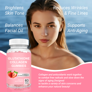 ACORN özel etiket çilek lezzet kollajen Gummies takviyesi cilt beyazlatma nemlendirici glutatyon kollajen sakızlı - Product Image 5