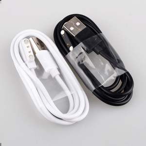 智能手表充电器2针4毫米2针磁性充电器充电电缆USB充电器线智能手表通用60厘米黑色 - Product Image 6