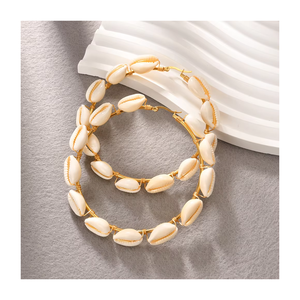 Nouveau Boho Shell Boucles D'<span class=keywords><strong>oreilles</strong></span> La Fille De Fête A De <span class=keywords><strong>Grandes</strong></span> <span class=keywords><strong>Oreilles</strong></span> Boucles D'<span class=keywords><strong>oreilles</strong></span> Créoles Exagérées 18k Or En Acier Inoxydable Boucle D'oreille Pour Les Femmes Bijoux - Product Image 1