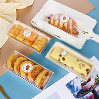 Boîte transparente de cajas para donas de couleur personnalisée boîte de macaron de biscuits au chocolat et à la truffe gâteau beignet boîte d'emballage de boulangerie avec couvercle transparent
