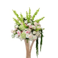 Boule de fleurs artificielles rose et verte, centre de table de mariage, couleurs populaires assorties pour l'aménagement d'événements et de fêtes, disponible en gros et sur mesure