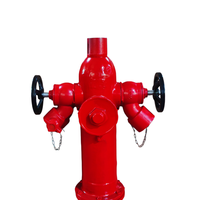 Piliers d'incendie extérieurs à 3 voies DN100 PN16 à double sortie pour la lutte contre l'incendie, en laiton/alliage de cuivre, conformes aux normes BS, pour la sécurité des projets