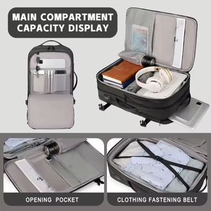 Wholesale Custom logo Men Waterproof Oxford Business <b>Rucksack</b> Expandable With USB Bag Bagpack Travel Back Pack Laptop Backpacks - Product Image 4