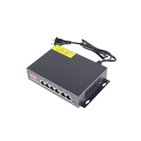 Interruptor PoE de montaje en rack de 4 puertos de distancia de 250m, interruptor PoE Ethernet de red no gestionada CCTV de 48V para cámara IP