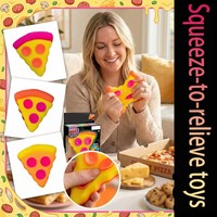 Squeezza Pizza Squishy Soft Squish Stress Pizza Slice Stress Ball for Kids Adults Anxiety Relief Toy Birthday&Party Gift