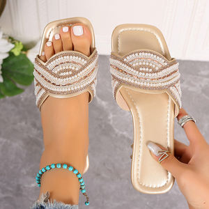 Sandalias planas de verano para mujer, elegantes, con punta abierta, cómodas para uso diario, tallas grandes. - Product Image 1