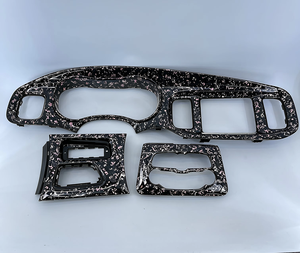 Repuesto para Dodge Charger 2015-2023, Kit de Molduras Interiores de Fibra de Carbono Forjada con Láminas Rosas y Plateadas, Piezas Individuales - Product Image 1