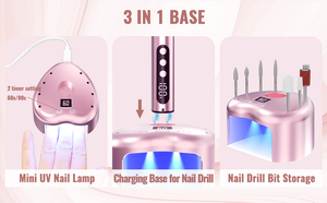 Cordless Electric <b>Nail</b> Drill File: 35000RPM Professional <b>Nail</b> Drill Machine with UV LED <b>Nail</b> Lamp Charging Base - Product Image 3