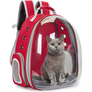Transparent Outdoor Portable Pet Strollers Tote <b>Backpack</b> Large Capacity Sturdy 10kg PVC Oxford Cloth Pet Carrier - Product Image 1