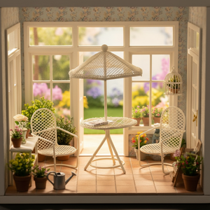 Juego de Muebles de Jardín Tradicionales ZICOM, 3 Piezas, Metal Blanco, Forma Irregular, 15 cm de Altura, Uso Diario, Alemania - Product Image 3