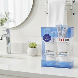 Nightingale alta calidad diario Derma ácido suave 1 + 1 espuma de limpieza Facial buena para pieles sensibles - Product Image 3