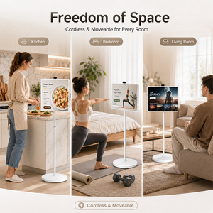 Pantalla Inteligente Inalámbrica Portátil <span class=keywords><strong>para</strong></span> Fitness en Casa y Cocina, Pantalla Táctil de 27 y 32 Pulgadas, Android 13, con Ruedas y Batería - Product Image 3