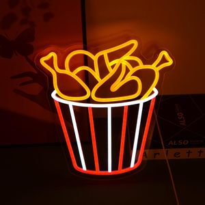 Enseignes lumineuses LED néon pour poulet frit, à intensité variable, alimentées par USB, lumière d'ambiance, décoration de vitrine, lumière indicatrice de rue, personnalisable - Product Image 5
