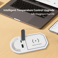 Chargeur sans fil Fynova à design dissimulé pour bureau, prise de courant de table avec USB A+C pour la recharge de téléphone, pour mobilier de bureau