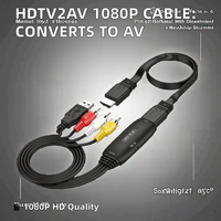Connecteur RCA HDTV2AV 1080p, câble audio et vidéo, gaine en PVC, câble de caméra convertit le signal HDTV en blindage combiné de sortie AV