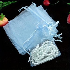 Sacs en organza personnalisés en gros avec cordon de serrage pour emballage de bijoux, cadeaux, bonbons, pochettes en organza pour faveurs de mariage et de fête - Product Image 6
