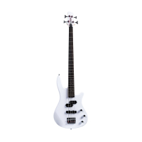 Clevan 41 Inch 4 String Maple Neck Rosewood Fingerboard Okoume Body White Bronze Frets Glossy White Electric Bass Guitar