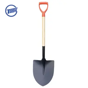 Pala S503 Peru Type Heavy Duty All Kinds Of Garden Farming Round Mouth Garden Pointed Steel Wooden Shovel