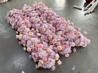 C-404 Großhandel Staubrosa Blumenläufer Babyblau Künstliche Blumen Bodenläufer für Hochzeit Heim Event Dekoration