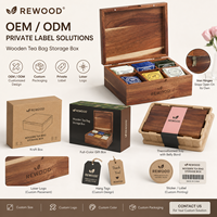 Boîte de rangement pour sachets de thé en bois d'acacia de qualité supérieure avec couvercle transparent, 6 compartiments, organisateur de thé pour comptoir de cuisine