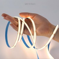 Produk baru Strip lampu dalam ruangan latar belakang dekoratif 2700k-6500k RGB 5mm 8w lampu Strip Led COB dapat diredupkan