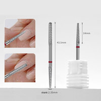 Embout de nettoyage sous les ongles en forme d'aiguille C M F, outil de manucure pour enlever le gel, embout de nettoyage des cuticules, embouts de ponceuse à ongles 3/32''