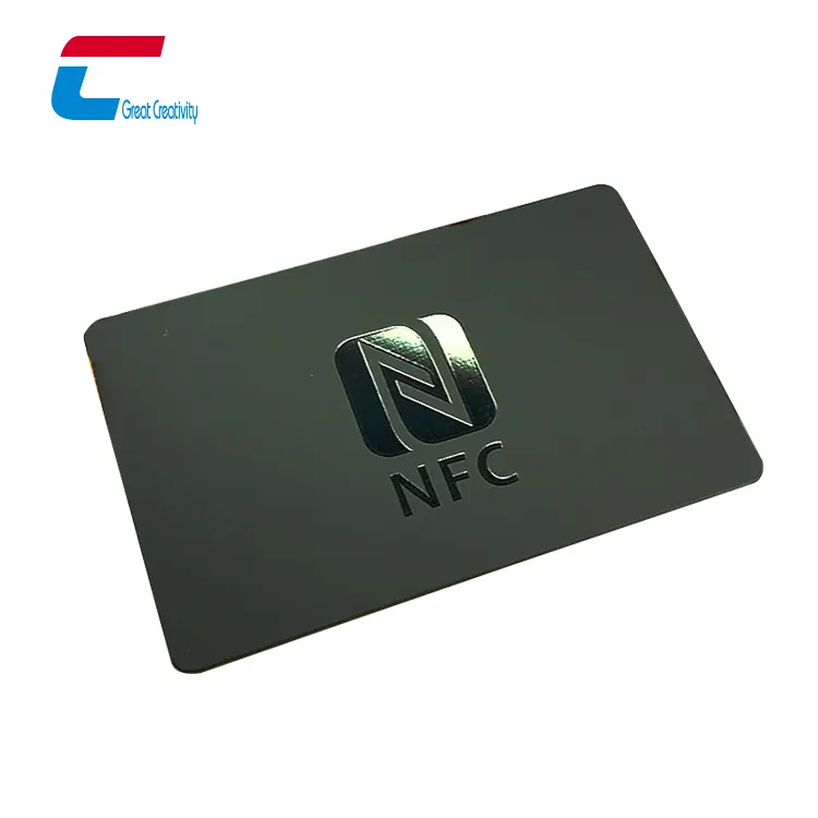 Plastik programlanabilir NFC kartvizit mat siyah Uv NFC akıllı kart RFID