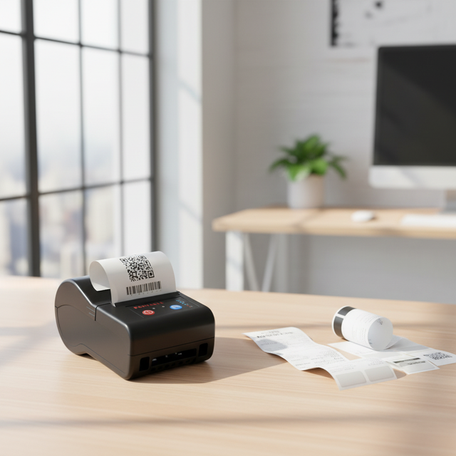 Portable Mini Thermal Label Receipt Printer with Rechargeable Battery 58mm Wireless Bluetooth Mobile Printer