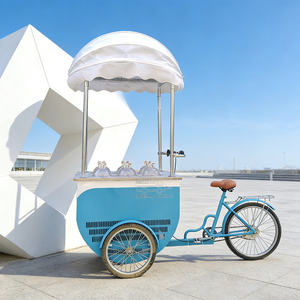 รถขายไอศกรีมซอฟต์เสิร์ฟแบบเคลื่อนที่ รถเข็นขายอาหารแช่แข็ง รถเข็นขายเครื่องดื่มไอศกรีม - Product Image 5