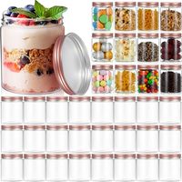 Pot en plastique transparent pour animaux de compagnie de qualité alimentaire 80ml 100ml 120ml 150ml 250ml avec couvercle noir